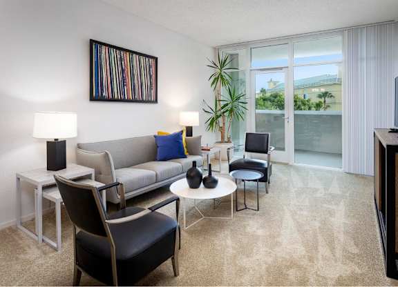 Spacious Living Area at Towers at Costa Verde Apartments, San Diego