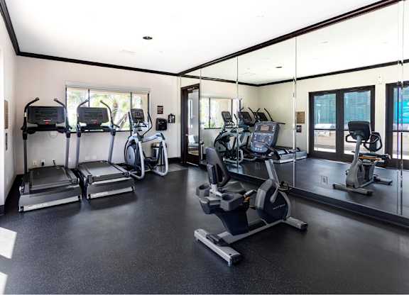 Gym at Towers at Costa Verde Apartments, California