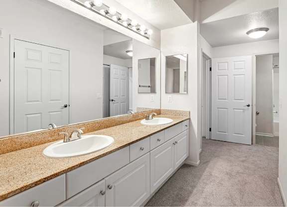 Spacious Bathroom at Towers at Costa Verde Apartments, California
