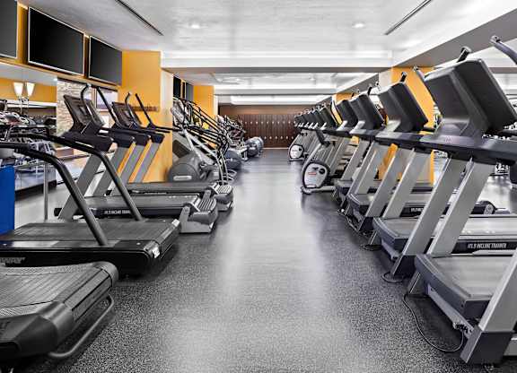 Cardio zone with treadmills and exercise bikes at Costa Verde Village Apartments, San Diego, CA