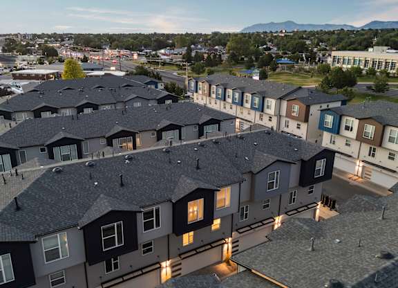 A large group of houses are shown from above.