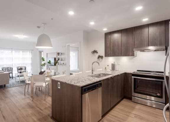 a kitchen and dining room in a house