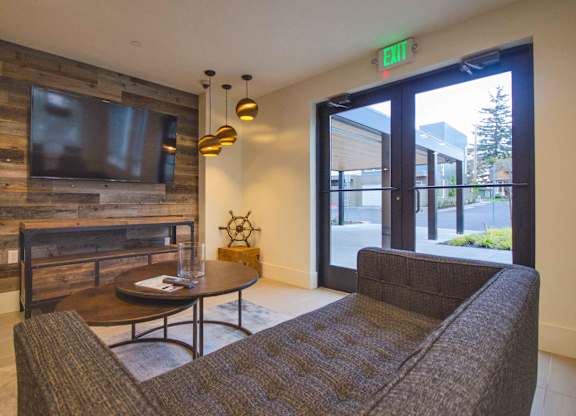 Trendy Living Room at Spyglass Hill Apartments, Bremerton, Washington