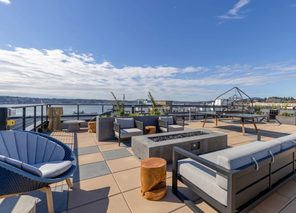 a view of the roof deck at at Marina Square, Washington, 98337