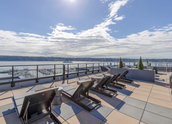 a view of the marina from the roof deck at Marina Square, Washington, 98337