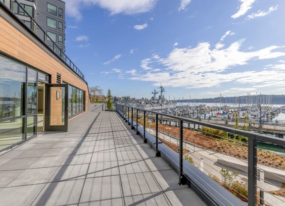 Terrace deck with city views and fresh air at Marina Square, Bremerton, WA