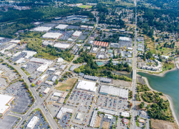 an aerial view of the city at Rivulet, Silverdale, WA