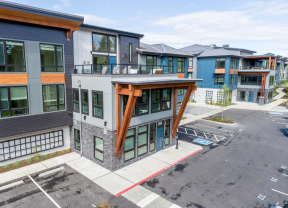 new homes in a row on a city street at Rivulet, Silverdale, 98383