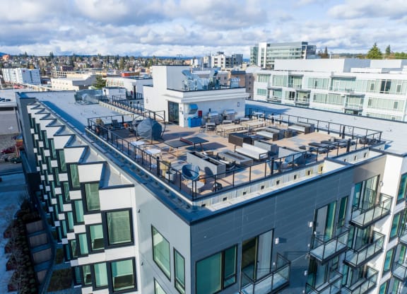 Drone View Of Buildings at Marina Square, Washington, 98337