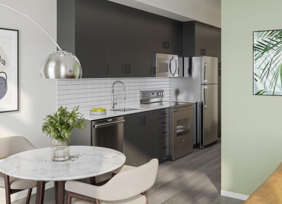 a kitchen or kitchenette at locale dallas victory park at Rivulet, Washington, 98383