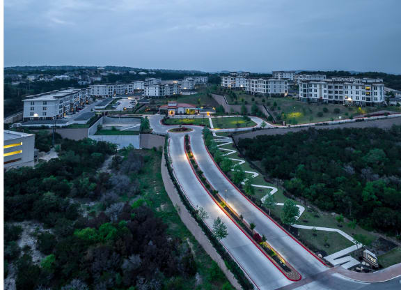aerial view of Reveal Skyline apartments in San Antonio, TX