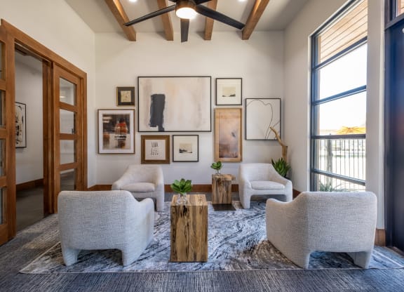 social area with comfortable seating at The Pradera apartments
