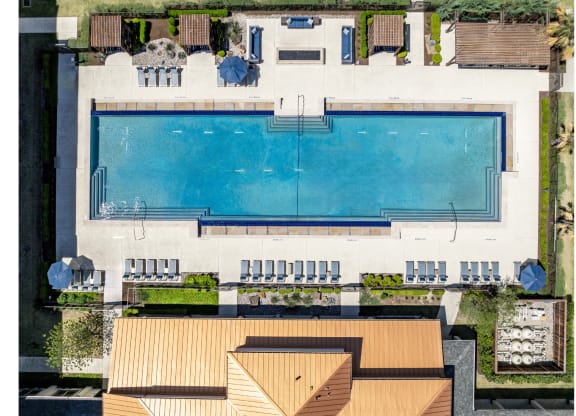 arial view of the swimming pool at Berkshire Spring Creek apartments