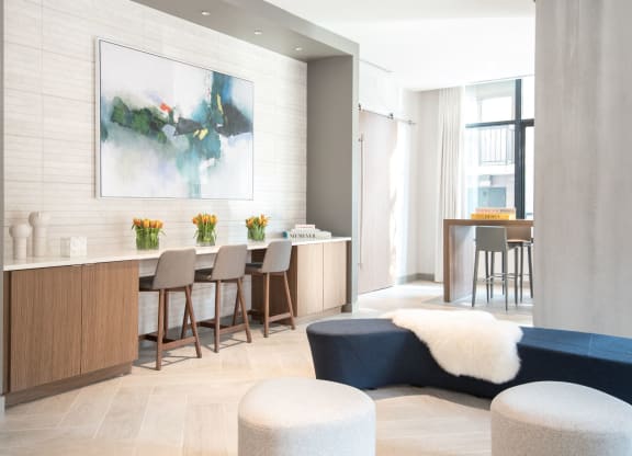 Clubhouse Kitchen Breakfast Bar with Stools at Berkshire 15, Washington, DC