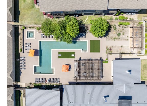 aerial view of swimming pool at The Pradera apartments