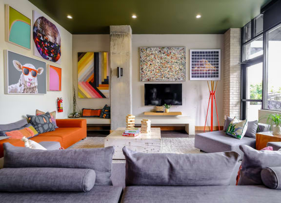 social lounge at Elan Redmond apartments