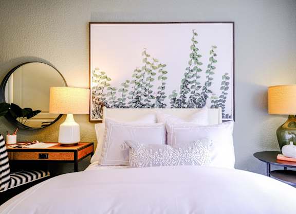 Model bedroom at Sophia at Abacoa luxury Jupiter, FL apartments for rent