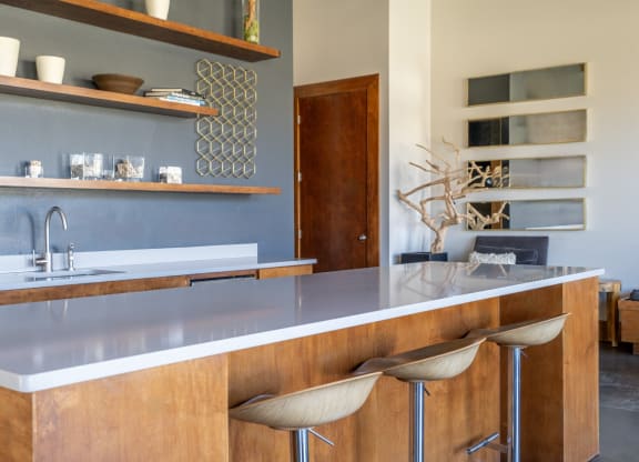 clubhouse resident kitchen at The Pradera apartments