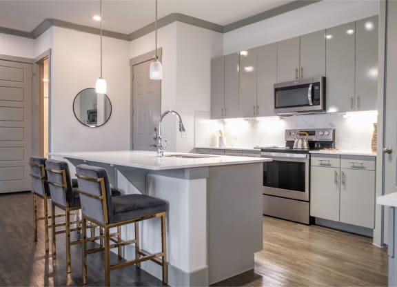 luxury kitchen at Reveal Skyline apartments