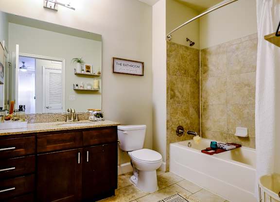 spacious bathroom at Berkshire Village District luxury apartments for rent
