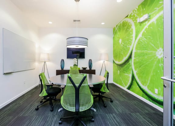 Avora apartments clubhouse seating and conversation areas