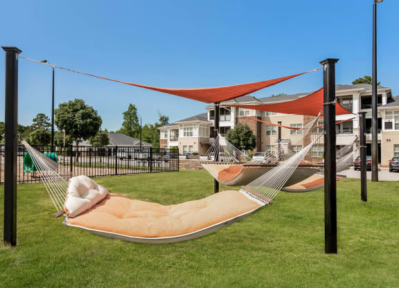 Village at Marquee Station hammock lounging area