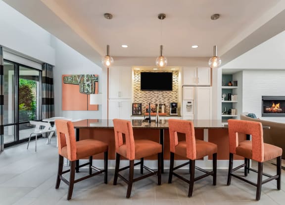 Village at Marquee Station apartments clubroom and social gathering spaces