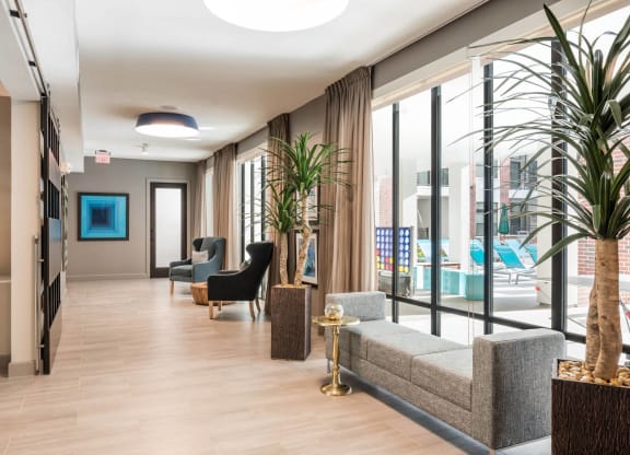 lobby area at Tinsley on the Park apartments