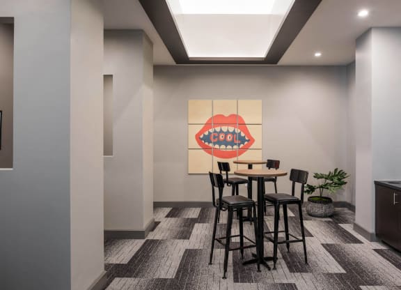 social spaces at Tinsley on the Park apartments