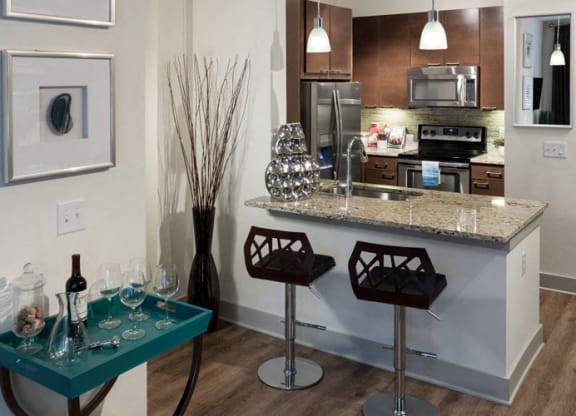 Wood-Style Flooring in Living Room & Dining Room at Berkshire Medical District, Texas