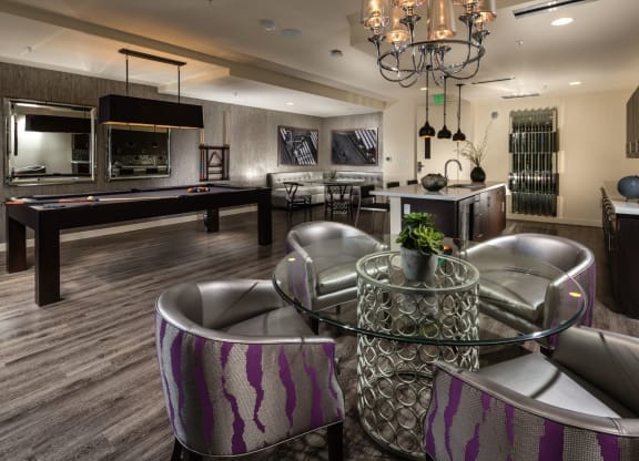 Resident Lounge with Game Tables at Berkshire K2LA, Los Angeles