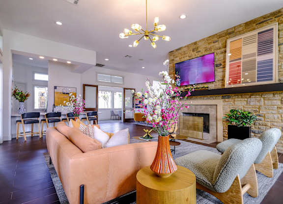 social lounge at The Falls at Copper Lake apartments
