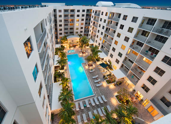 Aerial View Of Pool at Berkshire Lauderdale by the Sea, Ft. Lauderdale, Florida