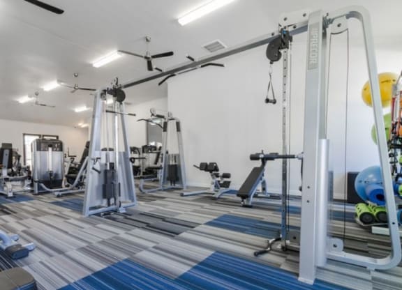 Fitness Center With Modern Equipment at Berkshire Preserve, Garland