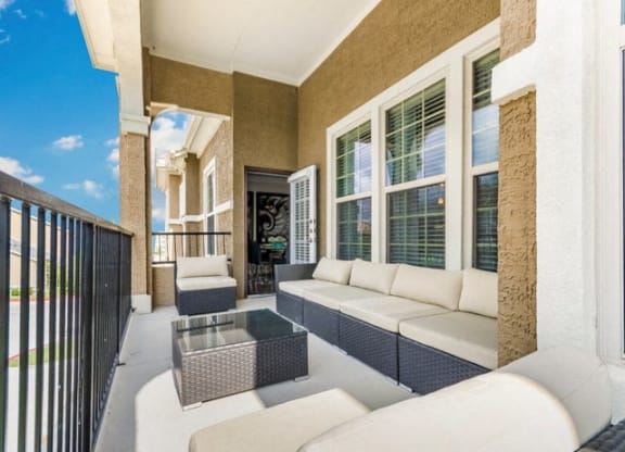 Spacious Patio With Sitting Arrangements at Villages of Briggs Ranch, Texas