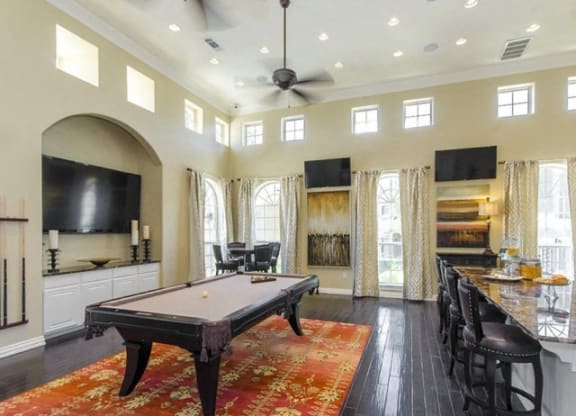 Billiards Table In Clubhouse at Villages of Briggs Ranch, San Antonio, TX, 78245