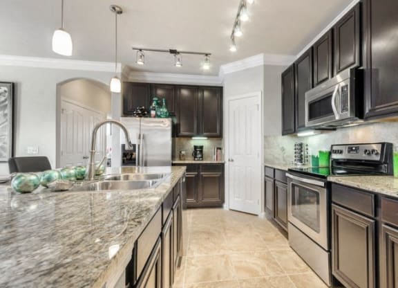 Well Equipped Kitchen at Villages of Briggs Ranch, Texas, 78245