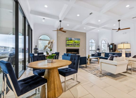 Living room + dining at Park at Bayside, Rowlett, Texas