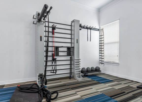 Clubhouse gym area at Park at Bayside, Rowlett