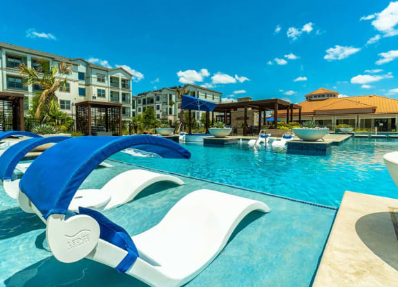 Pool side sitting area1 atPark at Bayside, Rowlett, TX, 75088