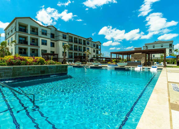 Swimming pool area at Parks at Bayside, Rowlett