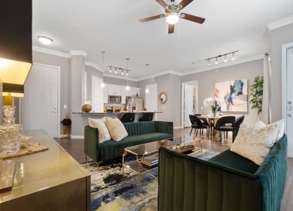 Sofas in the living room at Park at Bayside, Texas