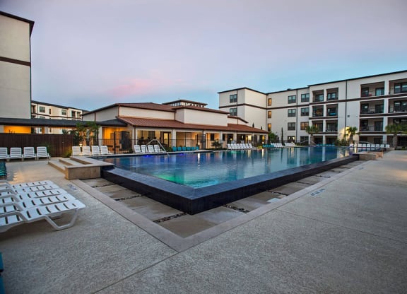 Poolside Sundeck With Relaxing Chairs