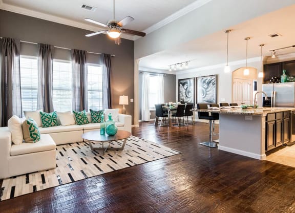 Living Room Come Kitchen View at Villages of Briggs Ranch, Texas
