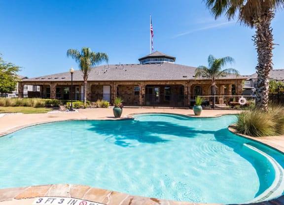 Front Pool View at Villages of Briggs Ranch, San Antonio, Texas
