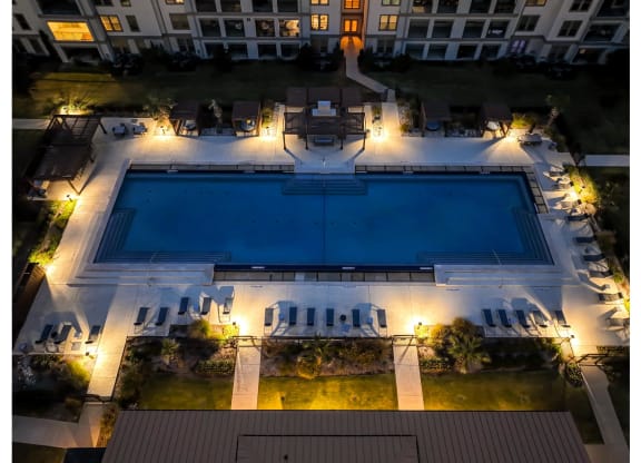 Night Pool View at Reveal at Bayside Apartments