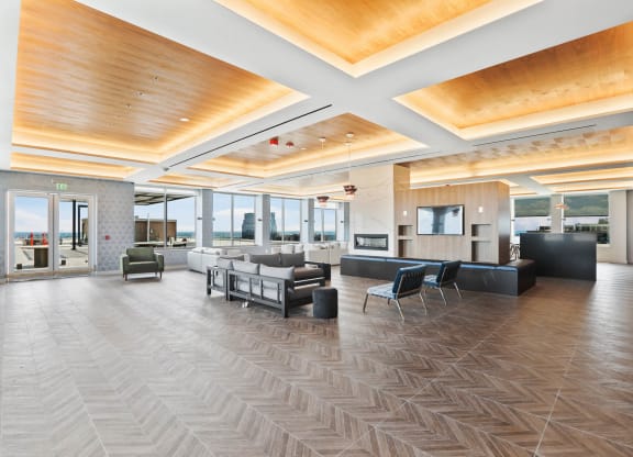 Skyline Towers apartments social lounge