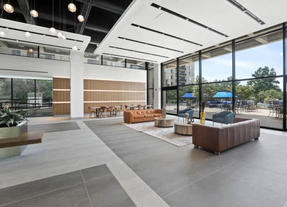 Skyline Towers apartments social lounging area