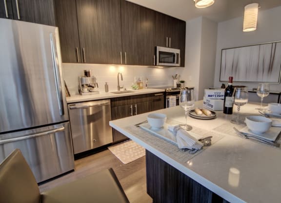 New Apartments Boston Seaport with Gourmet Kitchens, Prep Island, Stainless Appliances, and more-The Benjamin Seaport Residences