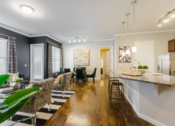 Kitchen + Living room at Park 3Eighty, Aubrey, TX, 76227